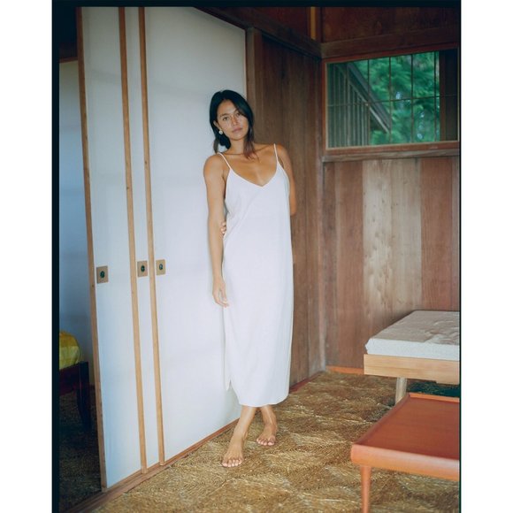 OZMA Dresses & Skirts - Ozma BIAS SLIP DRESS NATURAL (White) S Silk Noil